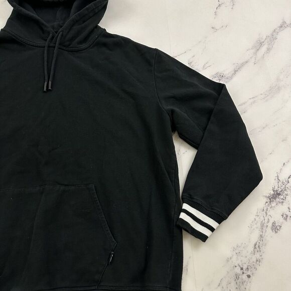Tomboy X Pullover Hoodie Sweatshirt Size XL Black White Stripe Trim Front Pocket - Picture 3 of 11